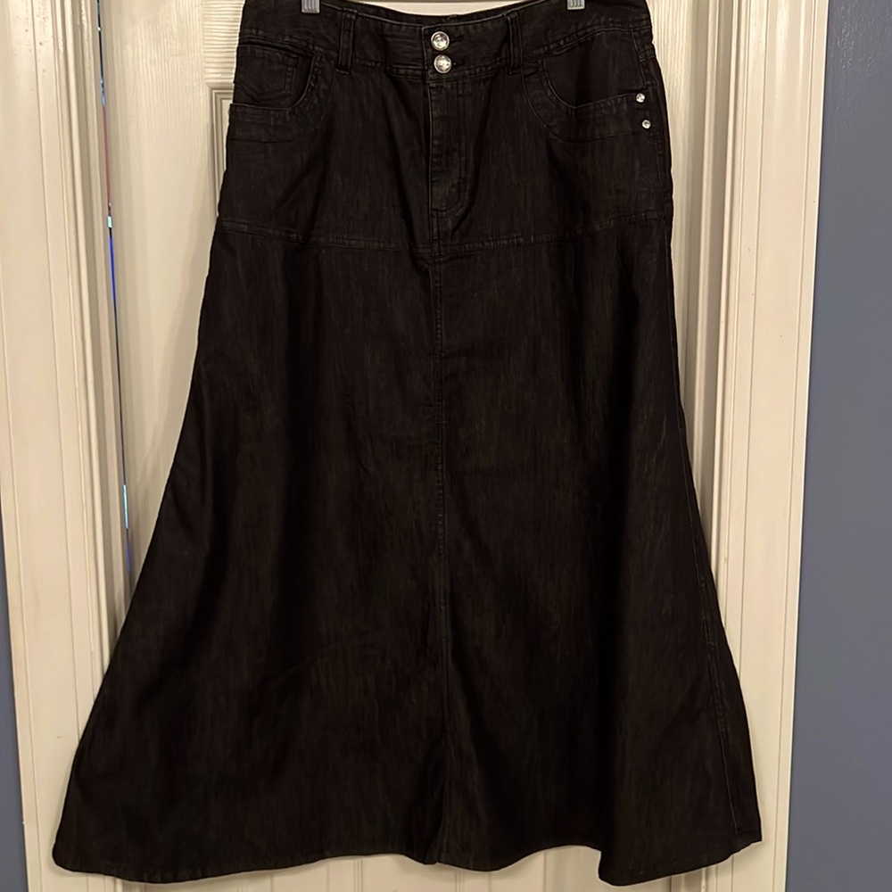Cato Black Denim Long skirt